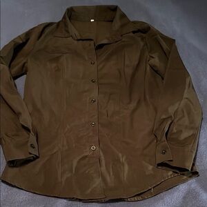 Black collared button down blouse